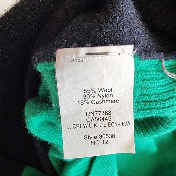 J. Crew Blue & Green Wool Cashmere Blend Sweater Elbow Patches Size S - Picture 10 of 10